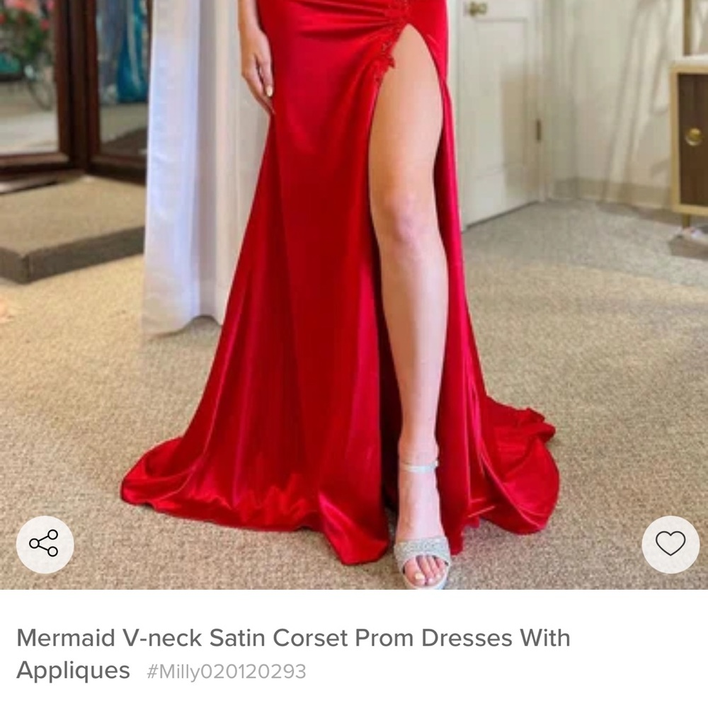 Milly Red Satin Mermaid Dress